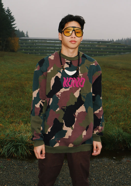 KONO Resistance Camo Knit Sweater